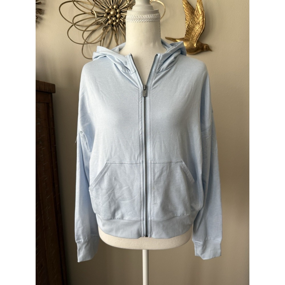 Vuori Halo Modern Full Zip Hoodie S Soft Sky Heather DreamKnit NWT Flaw